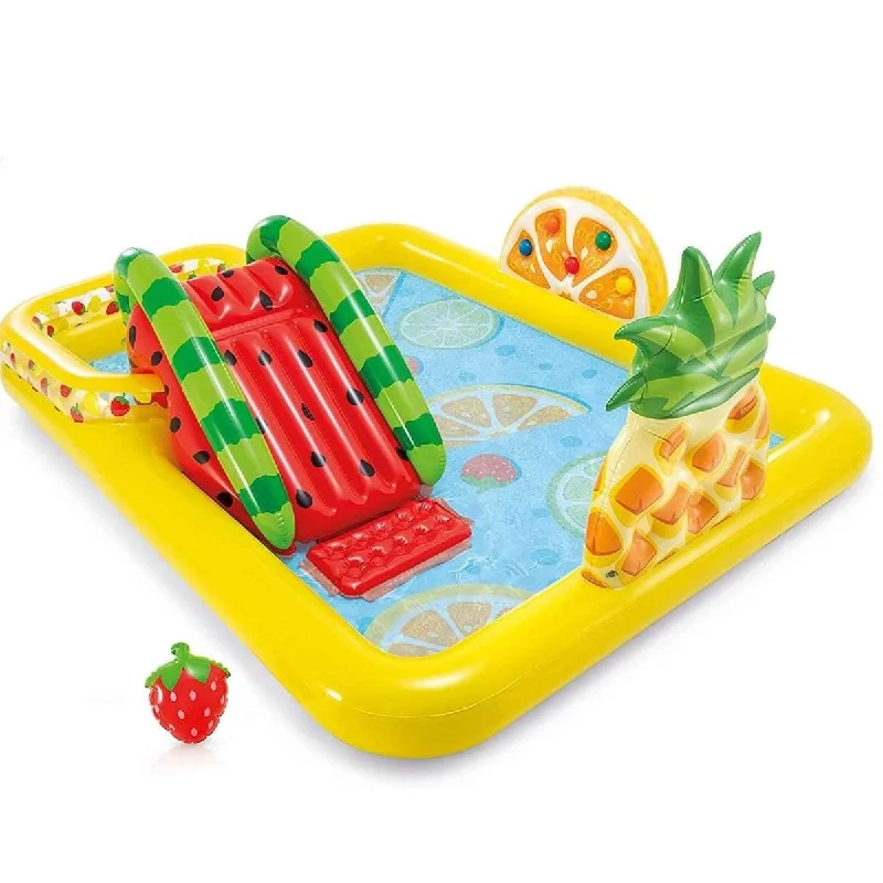 Fun'N Fruity Inflatable Play Centre Paddling Pool & Water Slide 57158Ep